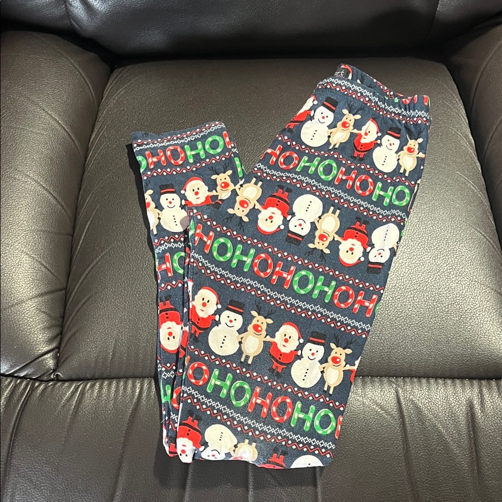 Derek Heart Festive Leggings with Snowmen and Reindeer